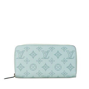 Louis Vuitton Monogram Mahina Zippy Wallet Vert Lagoon Leather